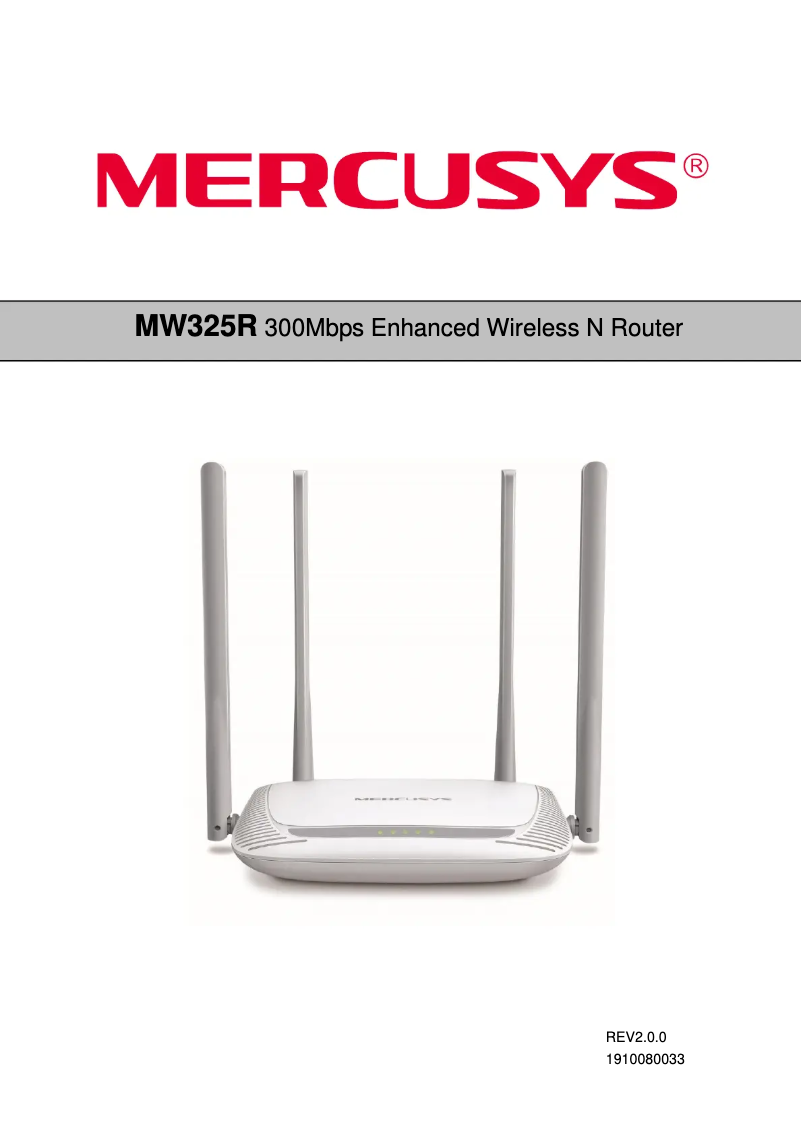 Page n°1 - Manuel utilisateur Mercusys MW325R