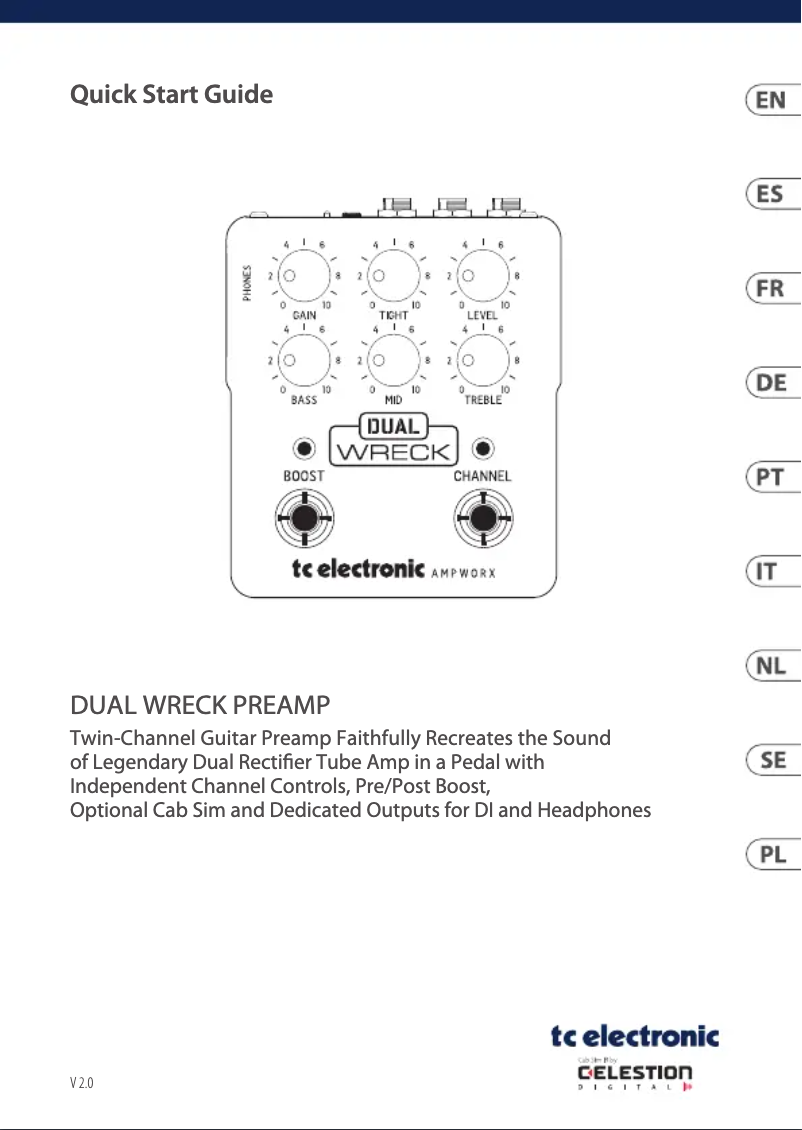 Page 1 de la notice Manuel utilisateur TC Electronic Dual Wreck