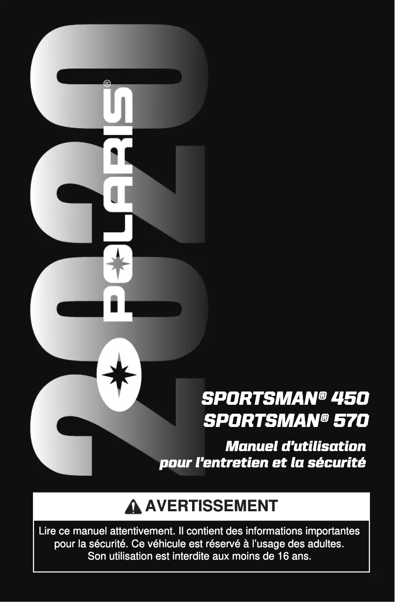 Image de la première page du manuel de l'appareil Sportsman X2 570 (2020)