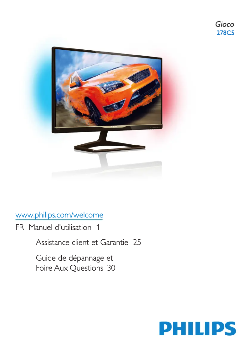 Page 1 de la notice Manuel utilisateur Philips Brilliance 278C5QHGSN