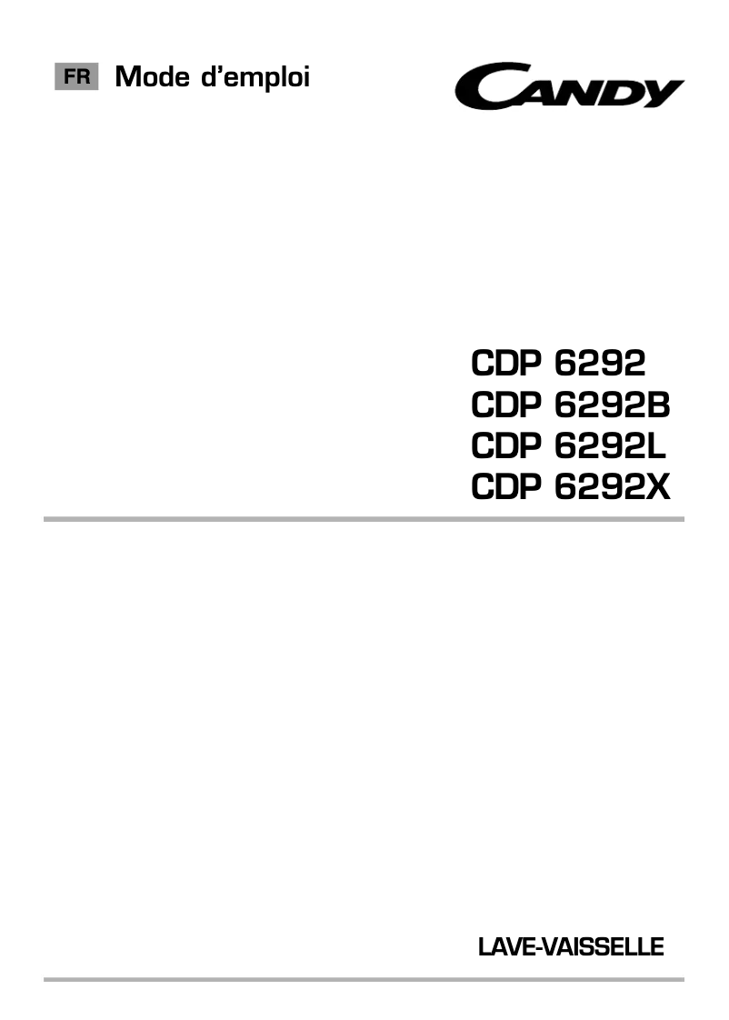 Image de la première page du manuel de l'appareil CDP 6292-47
