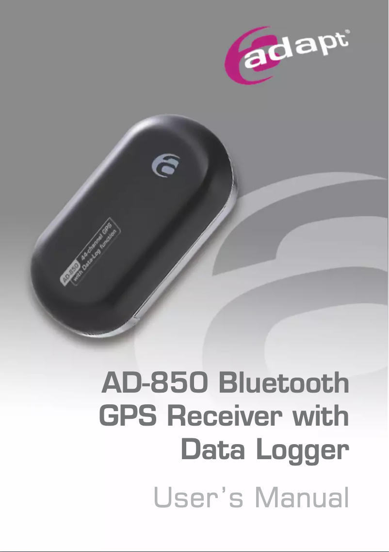 Image de la première page du manuel de l'appareil AD-850