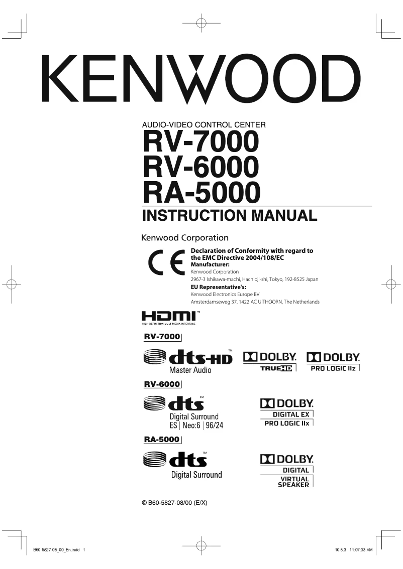 Página 1 del manual Manual de usuario Kenwood RV-7000