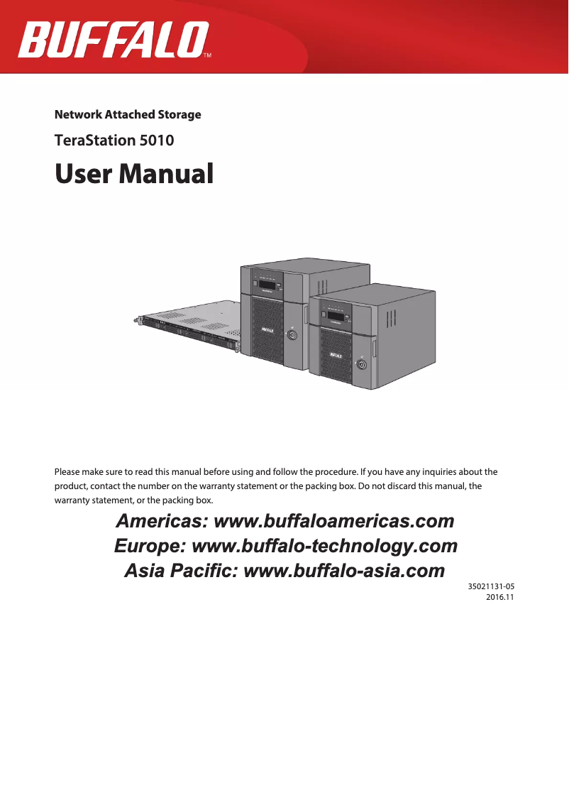 Page 1 de la notice Manuel utilisateur Buffalo TeraStation TS5410DN