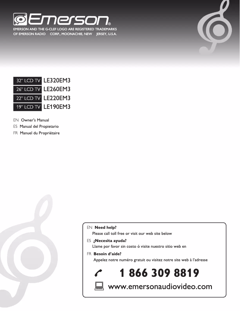 Imagen de la primera página del manual del dispositivo LE220EM3