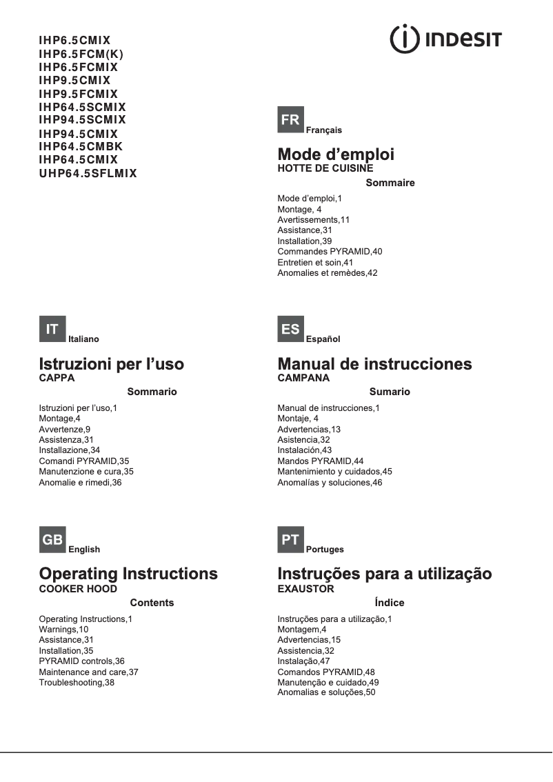 Imagen de la primera página del manual del dispositivo IHP 64.5 C M IX