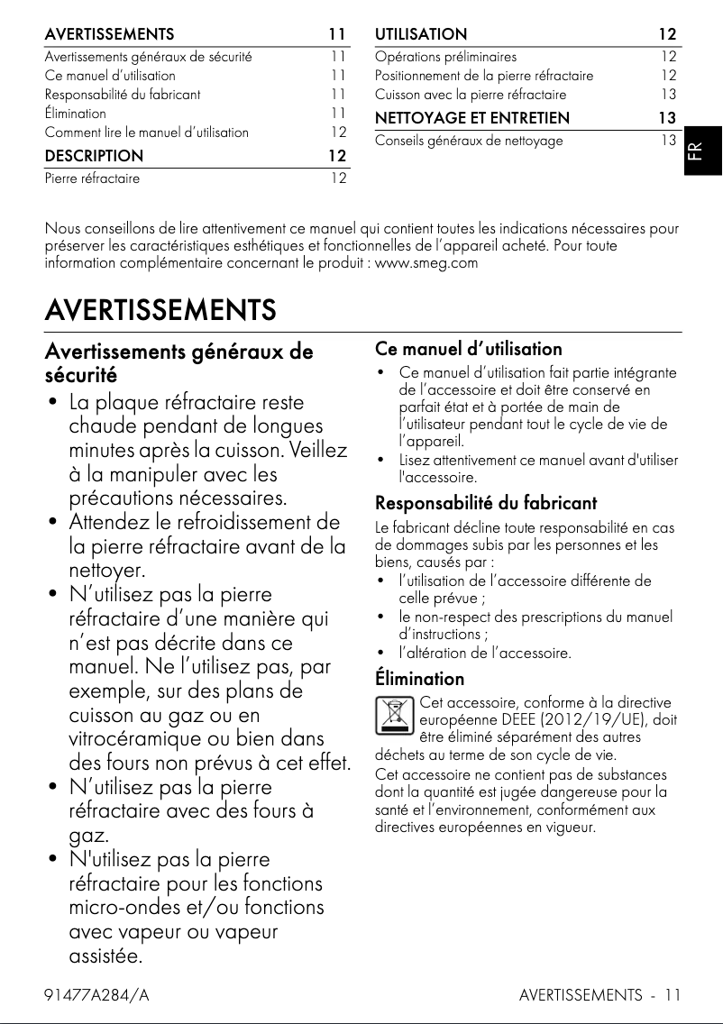 Página 1 del manual Manual de usuario Smeg STONE