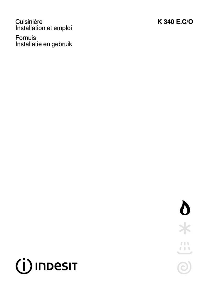 Page 1 de la notice Manuel utilisateur Indesit K 340 E.C/O