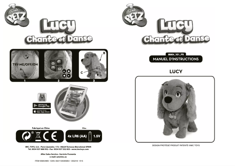 Page n°1 - Manuel utilisateur IMC Toys Lucy