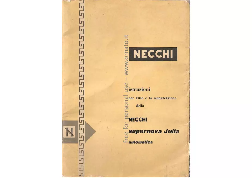 Página 1 del manual Manual de usuario Necchi Supernova Julia