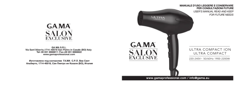 Page n°1 - Manuel utilisateur GA.MA Ultra Compact ION