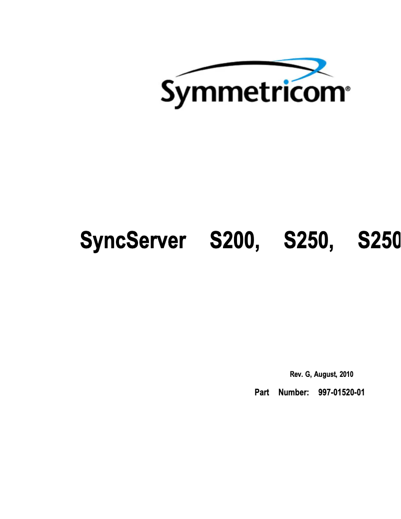 Página 1 del manual Manual de usuario Microsemi SyncServer S200