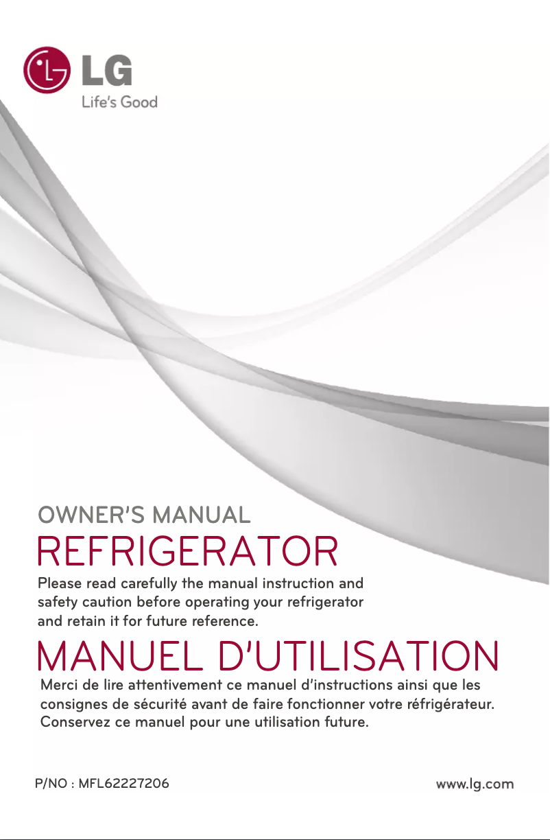 Page 1 de la notice Manuel utilisateur LG GR-B292RLMC