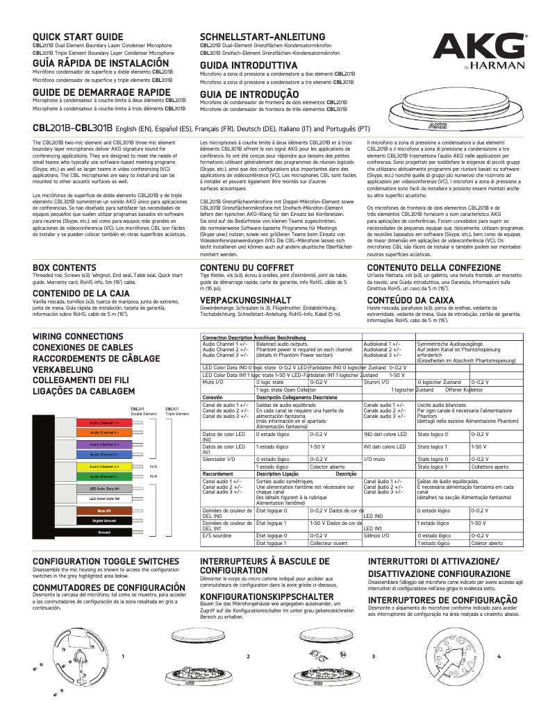Page n°1 - Manuel utilisateur AKG CBL301