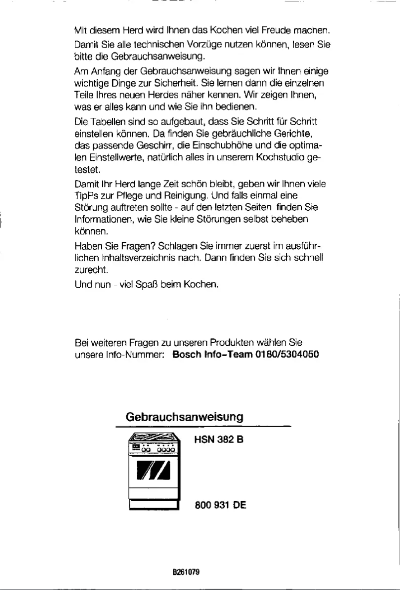 Page 1 de la notice Manuel utilisateur Bosch HSN382B