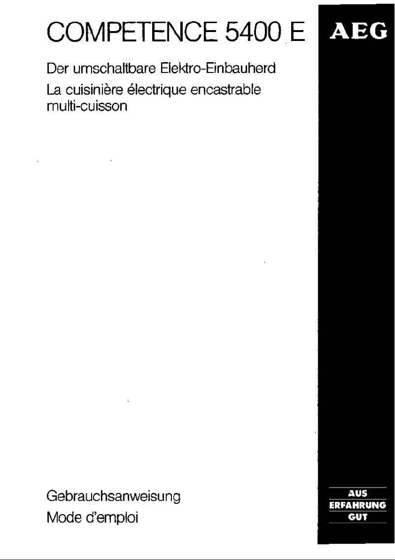 Page 1 de la notice Manuel utilisateur AEG 5400E
