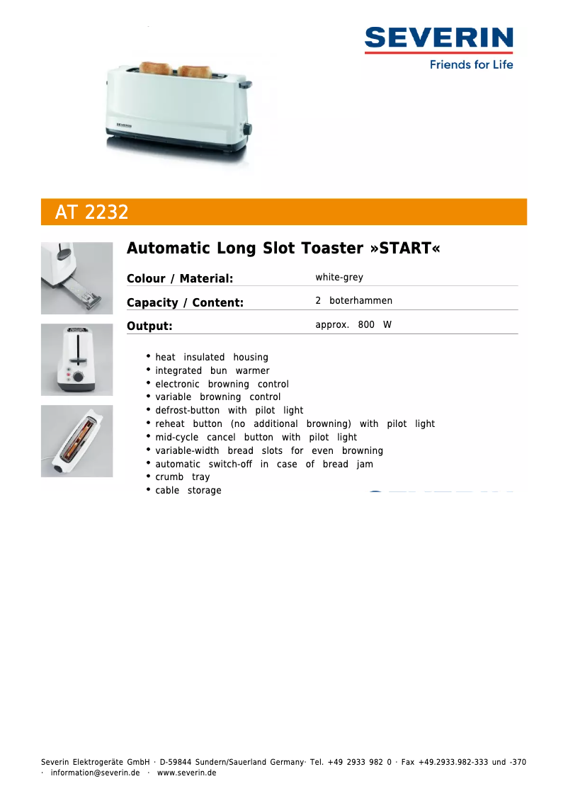 Image de la première page du manuel de l'appareil AT 2232