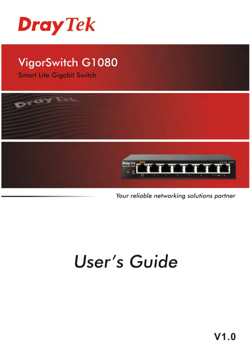 Image de la première page du manuel de l'appareil VigorSwitch G1080