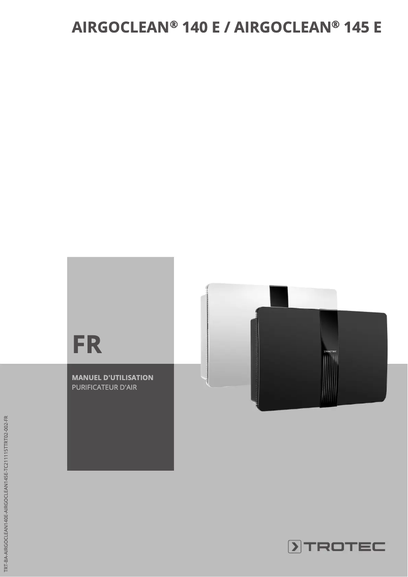 Page 1 of the manual User Manual Trotec AirgoClean 140 E