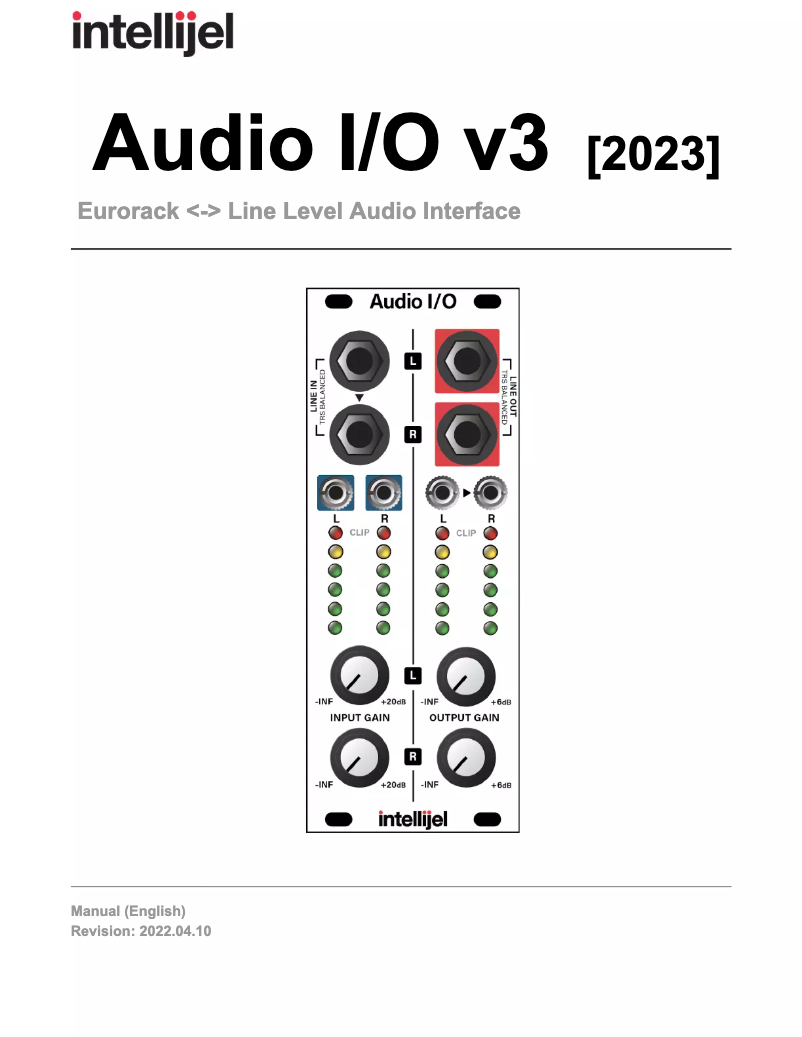 Image de la première page du manuel de l'appareil Audio I/O