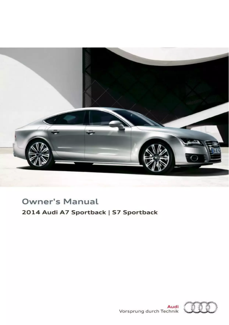 Page 1 de la notice Manuel utilisateur Audi S7 Sportback (2014)