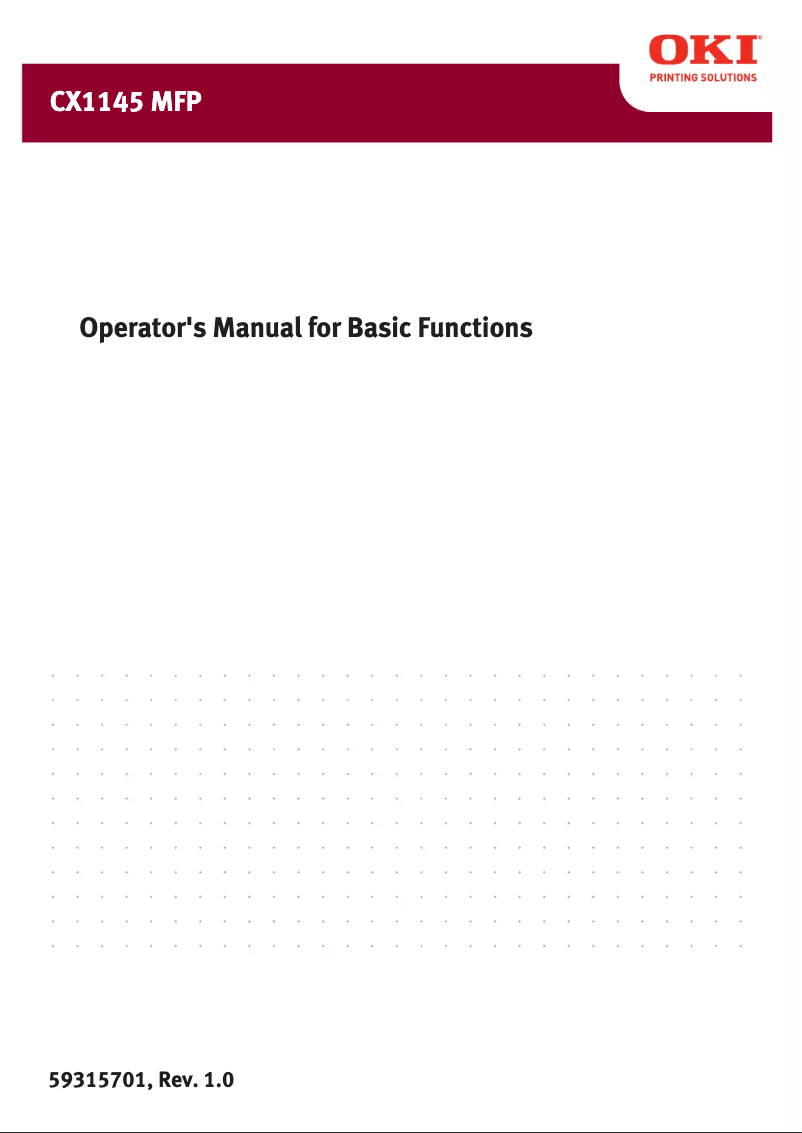 Page 1 de la notice Manuel utilisateur OKI CX1145