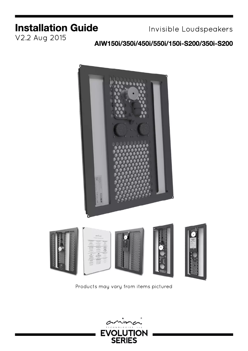 Image de la première page du manuel de l'appareil Evolution AIW350iN loudspeaker