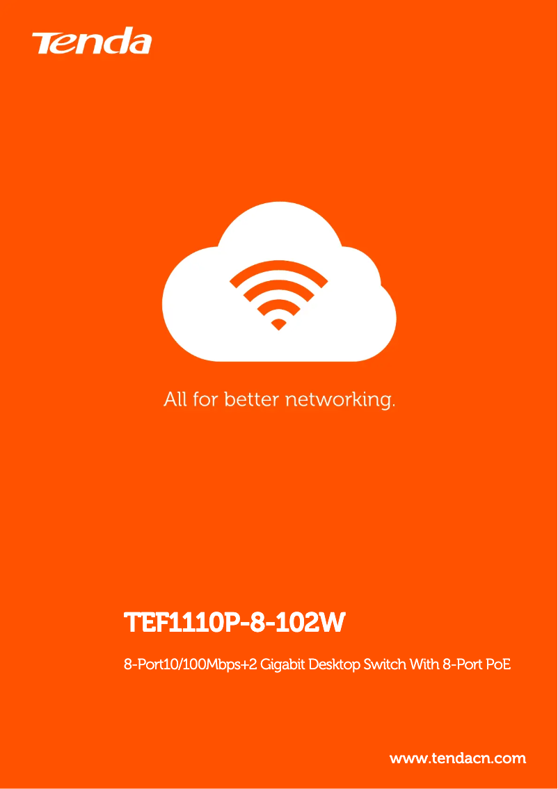 Page 1 de la notice Fiche technique Tenda TEF1110P-8-102W
