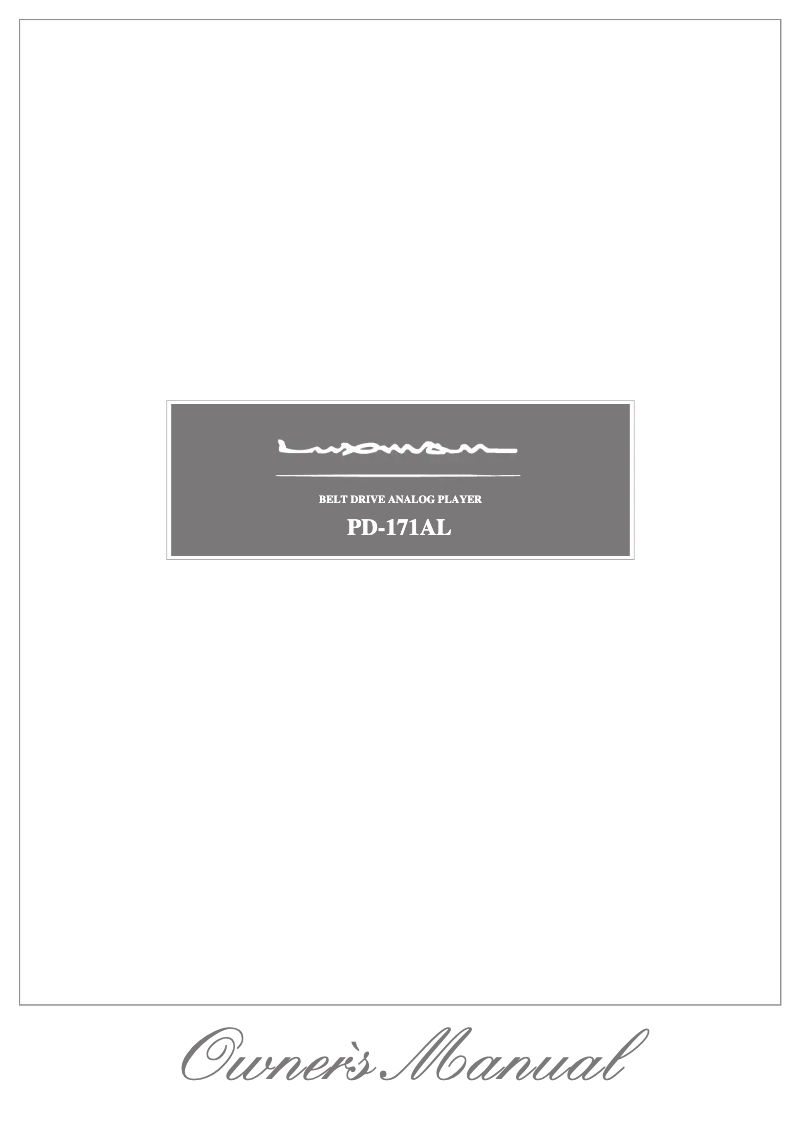 Image de la première page du manuel de l'appareil PD-171AL