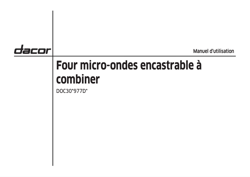 Page 1 de la notice Manuel utilisateur Samsung DOC30T977DS