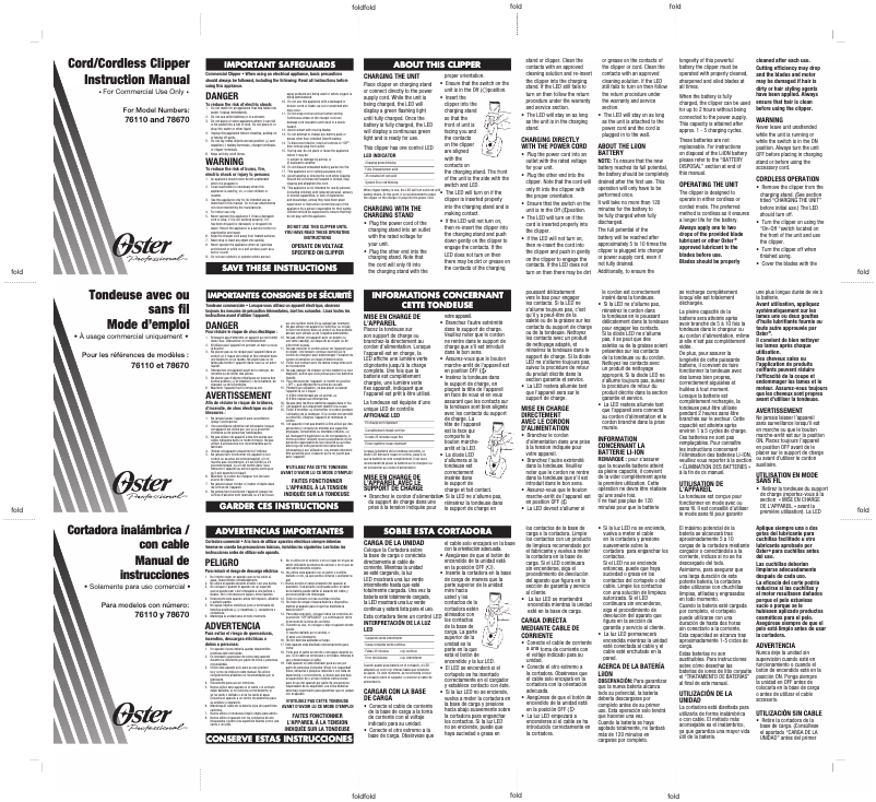 Page 1 de la notice Manuel utilisateur Oster Juice