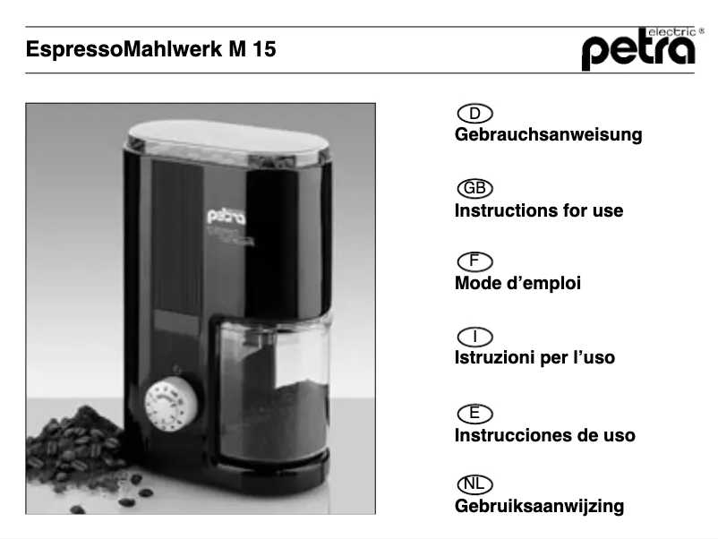 Image de la première page du manuel de l'appareil M 15