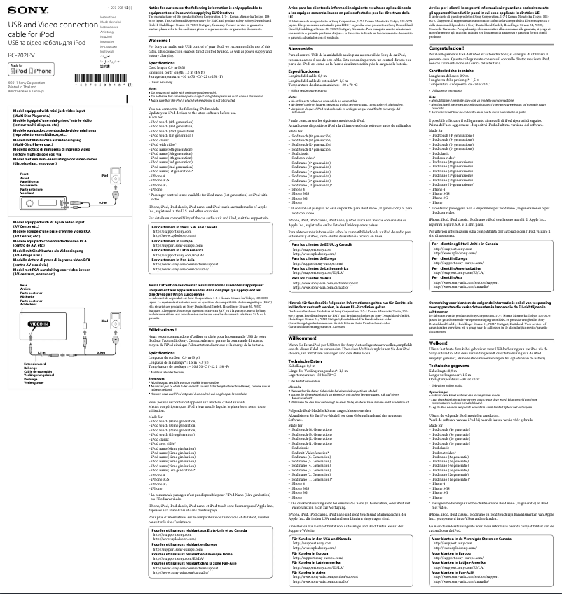 Image de la première page du manuel de l'appareil RC-202IPV