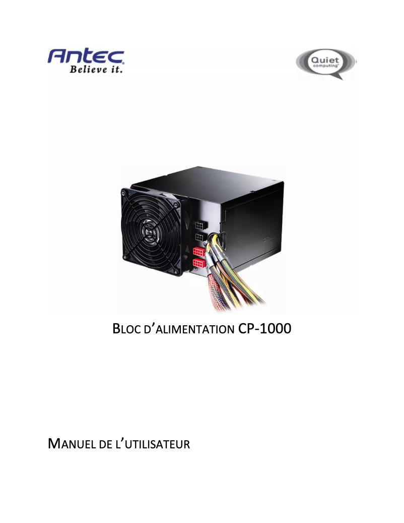 Page n°1 - Manuel utilisateur Antec CP-1000