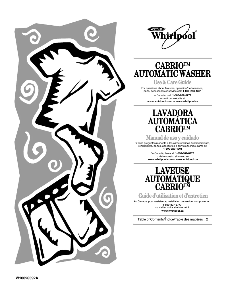 Page 1 de la notice Manuel utilisateur Whirlpool WTW6200SW