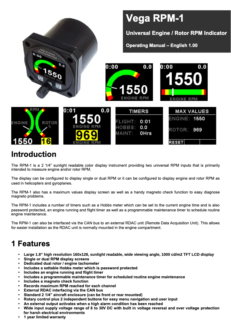Image de la première page du manuel de l'appareil RPM-1