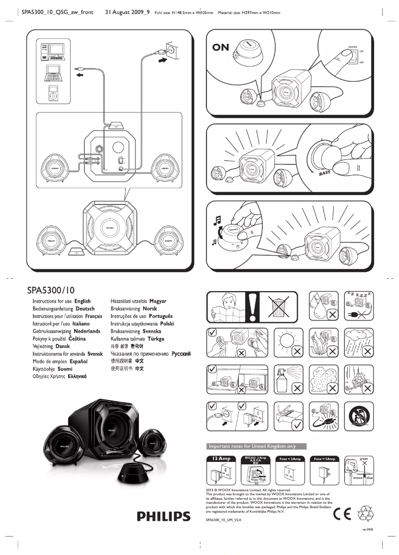 Page n°1 - Guide de démarrage rapide Philips SPA5300