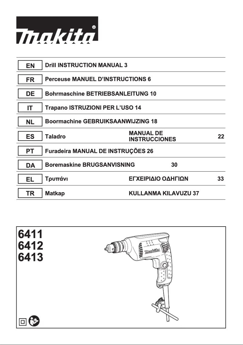 Page 1 de la notice Manuel utilisateur Makita 6413
