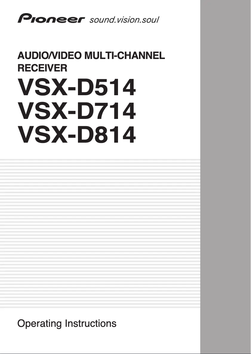 Page n°1 - Manuel utilisateur Pioneer VSX-D714