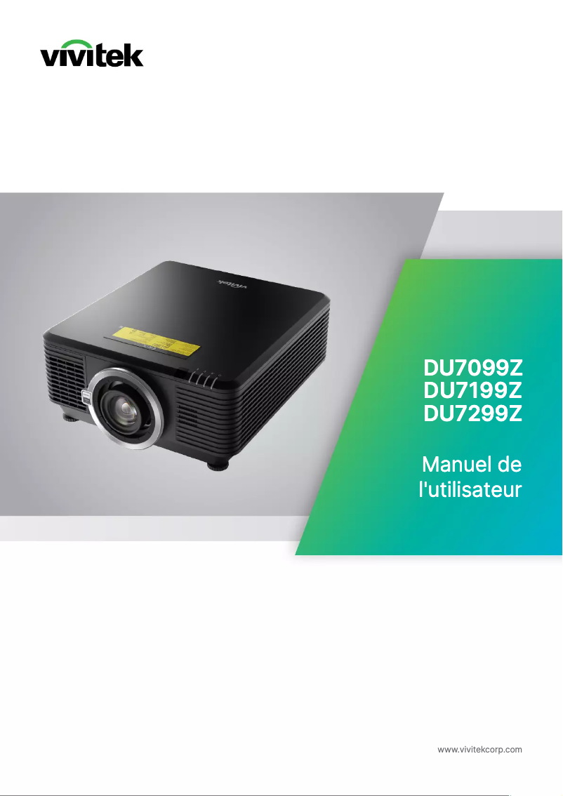 Page 1 de la notice Manuel utilisateur Vivitek DU7099Z
