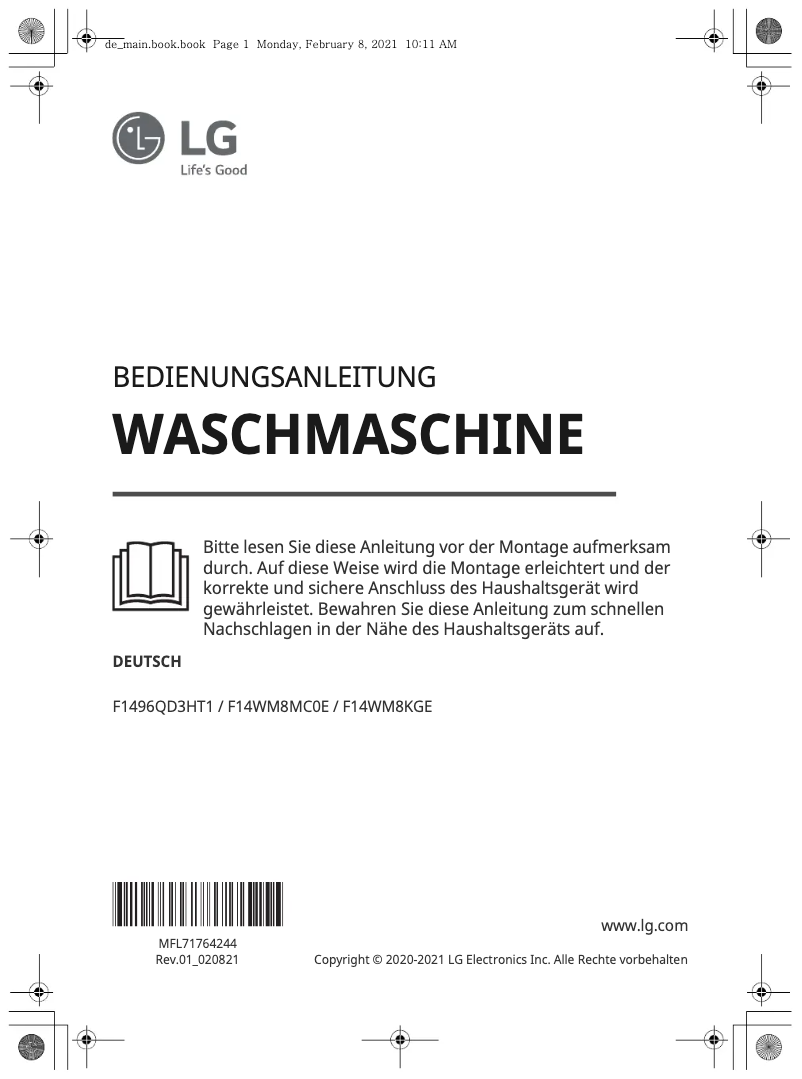Image de la première page du manuel de l'appareil F1496QD3HT1