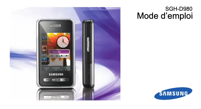Page 1 de la notice Manuel utilisateur Samsung SGH-D980