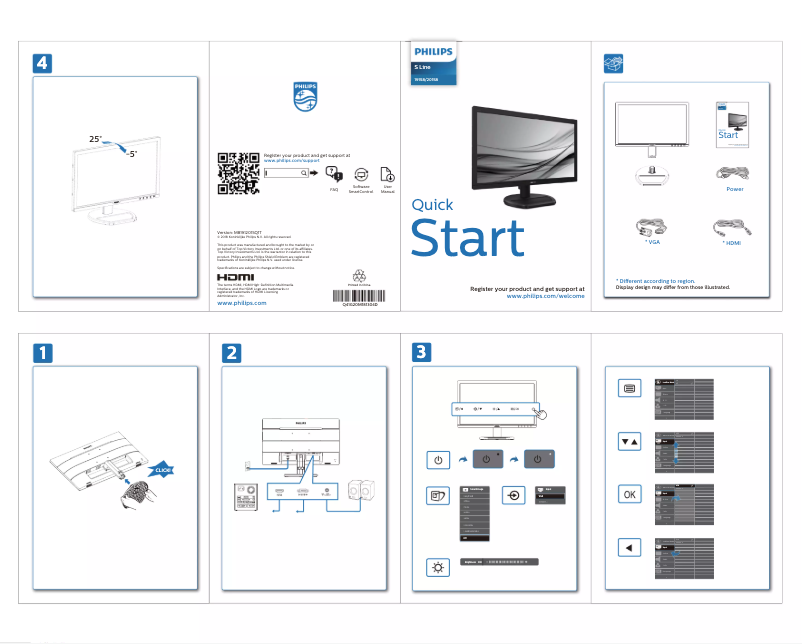Page n°1 - Guide de démarrage rapide Philips 201S8LHSB2