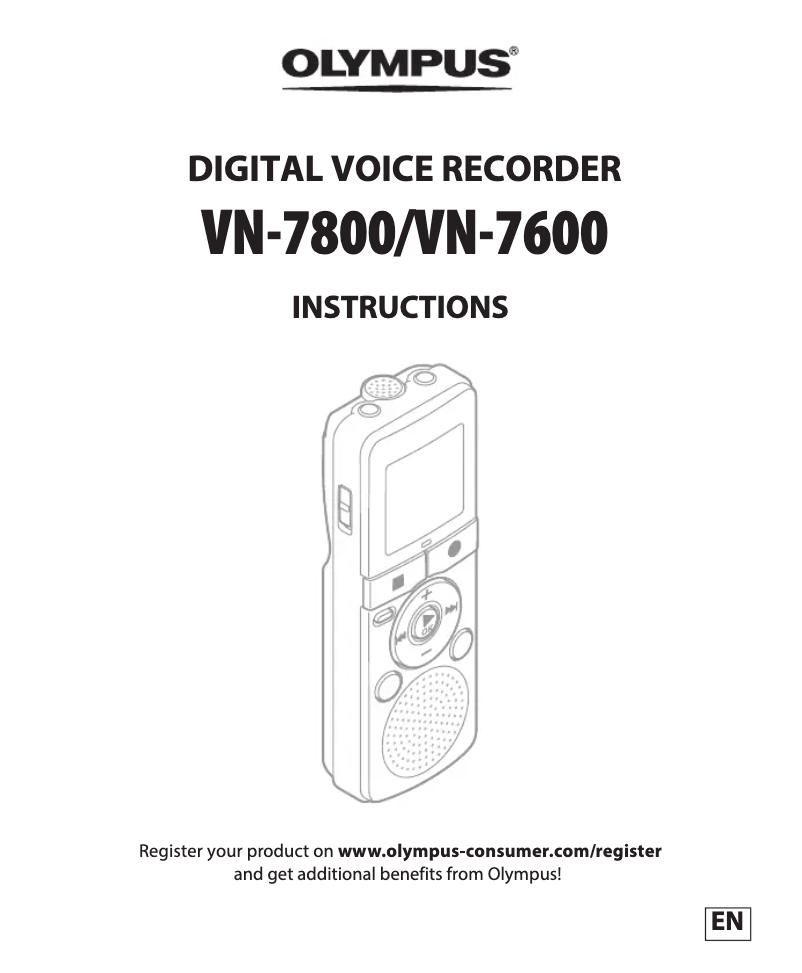 Page n°1 - Manuel utilisateur Olympus VN-7800