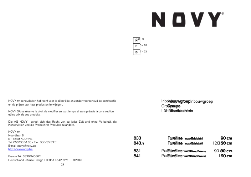 Image de la première page du manuel de l'appareil Pure'Line 831