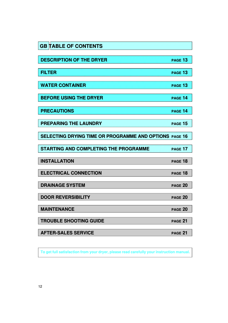 Page 1 de la notice Manuel utilisateur Whirlpool AWZ 559/3 GD