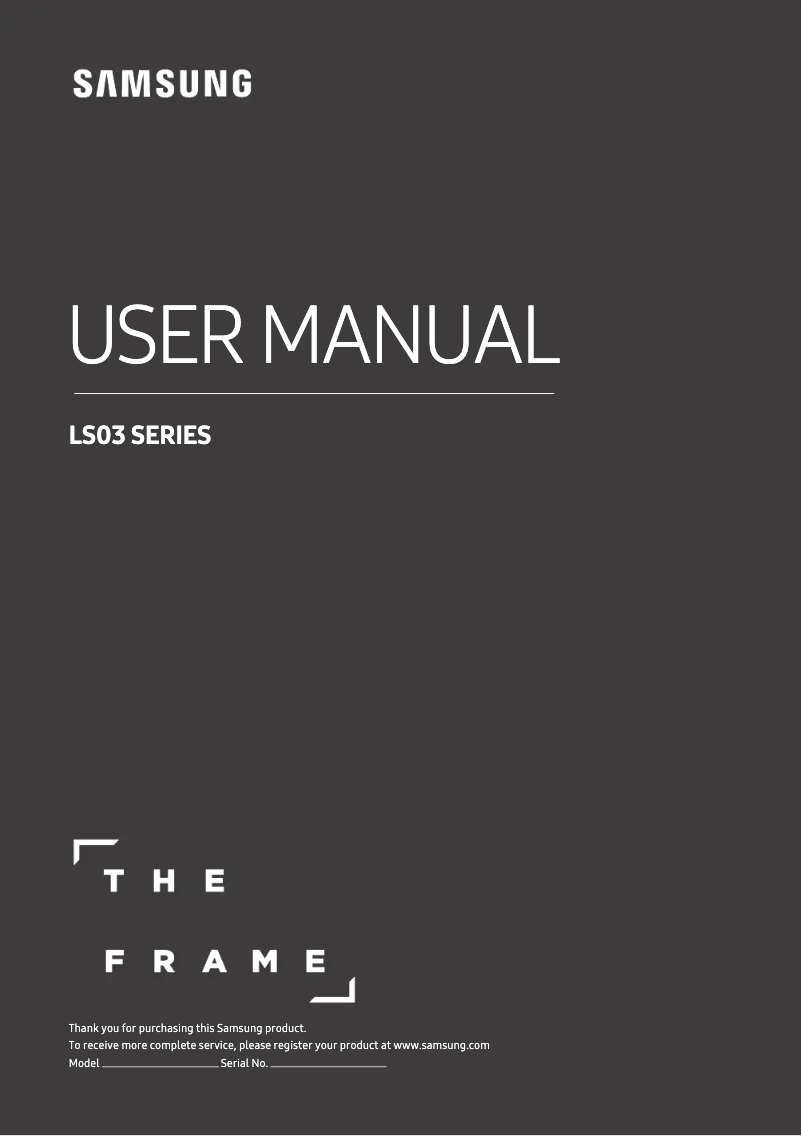 Image de la première page du manuel de l'appareil The Frame UE43LS03N
