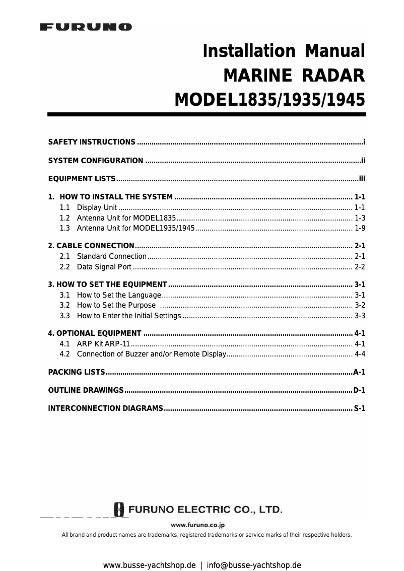 Image de la première page du manuel de l'appareil 1835