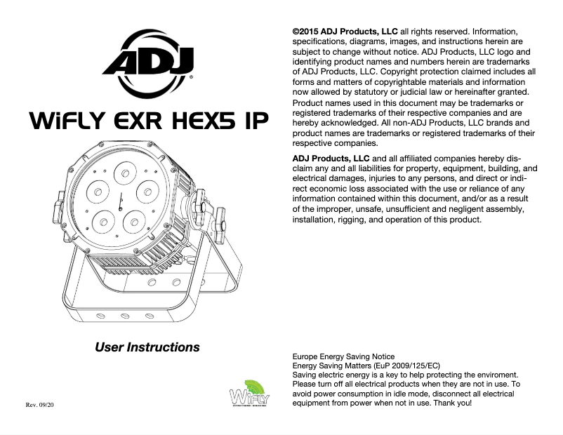 Página 1 del manual Manual de usuario American DJ WiFLY EXR HEX5 IP