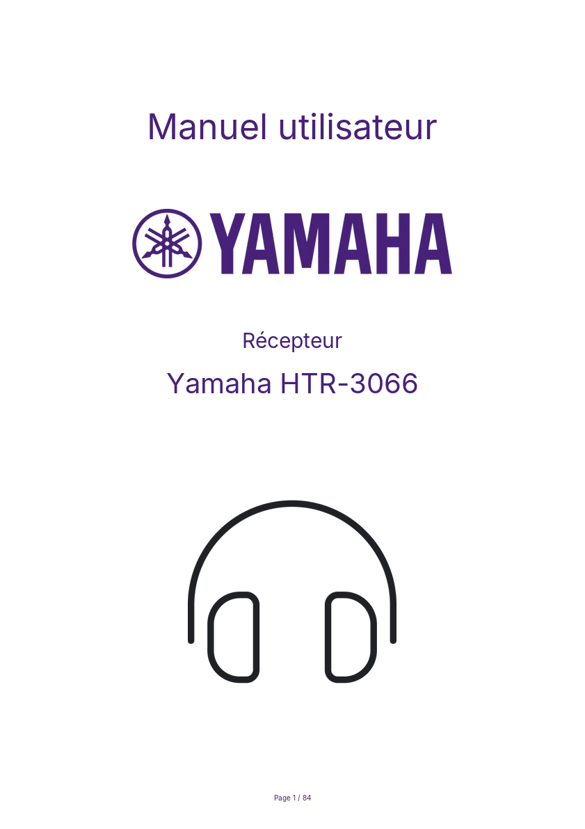 Image de la première page du manuel de l'appareil HTR-3066